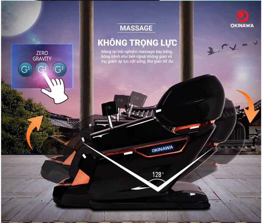 Chế độ không trọng lực ghế massage OKINAWA Majestic Monarch OS 500