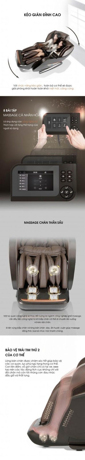Công nghệ kéo giãn ghế massage OKINAWA OS 9000 ( BLACK )