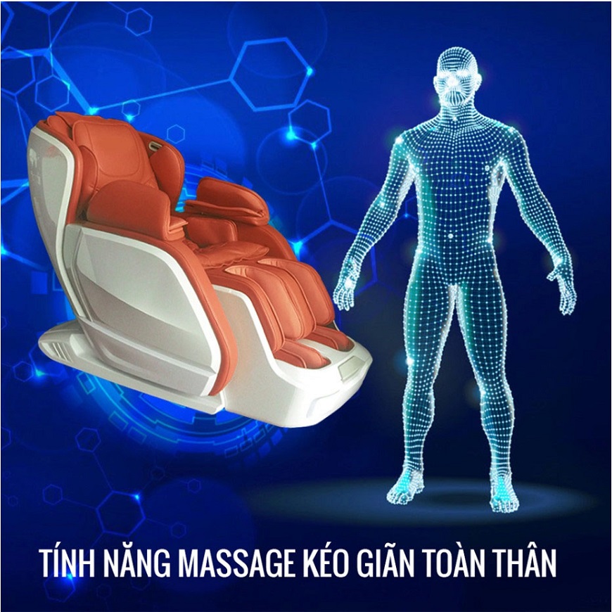 Tính năng kéo giãn toàn thân ghế massage OKINAWA OS - 601