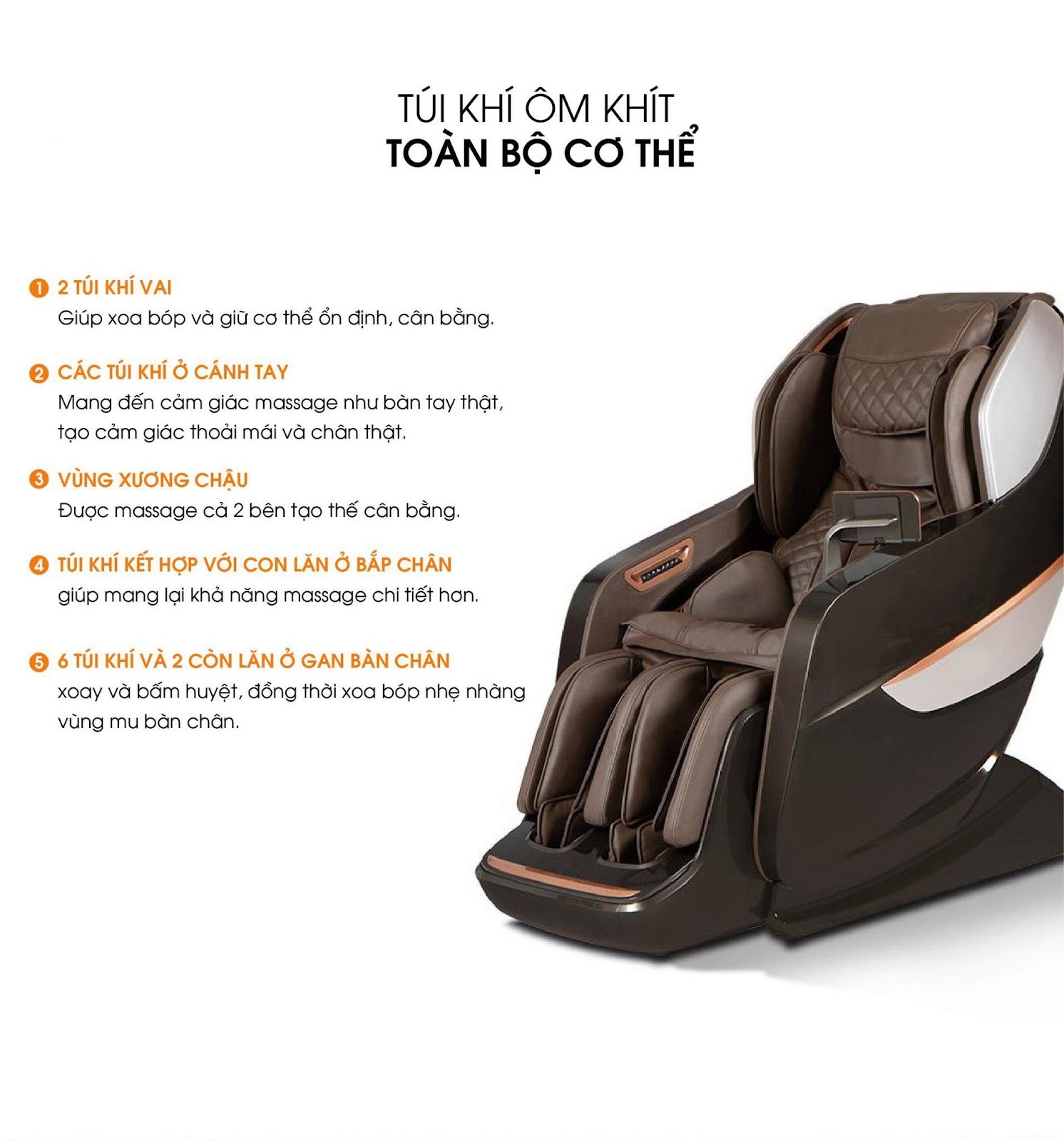 Túi khí ghế massage OKINAWA OS 9000 ( BLACK )