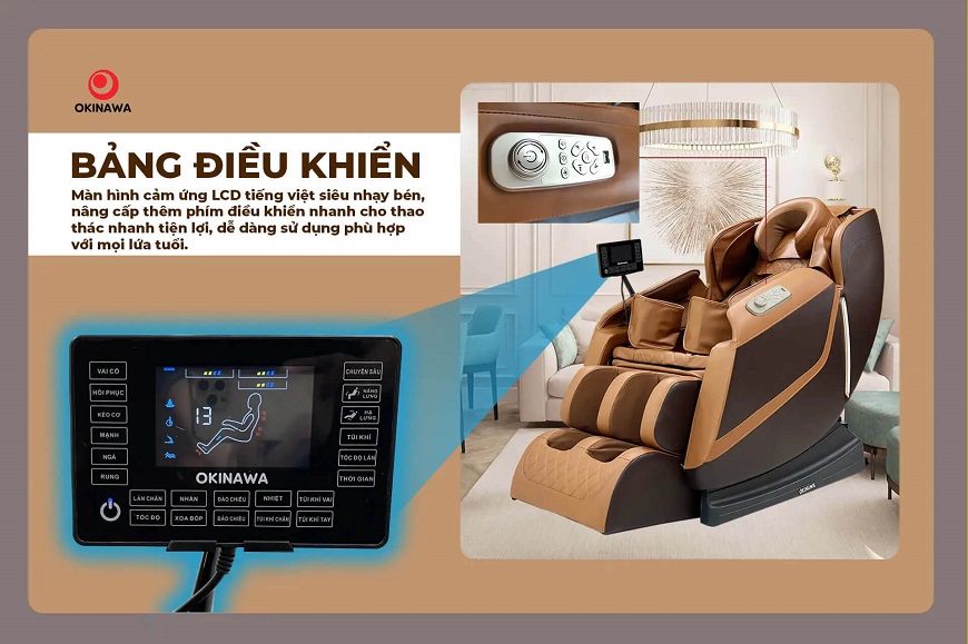 Điều khiển LCD của ghế massage Okinawa OS -108