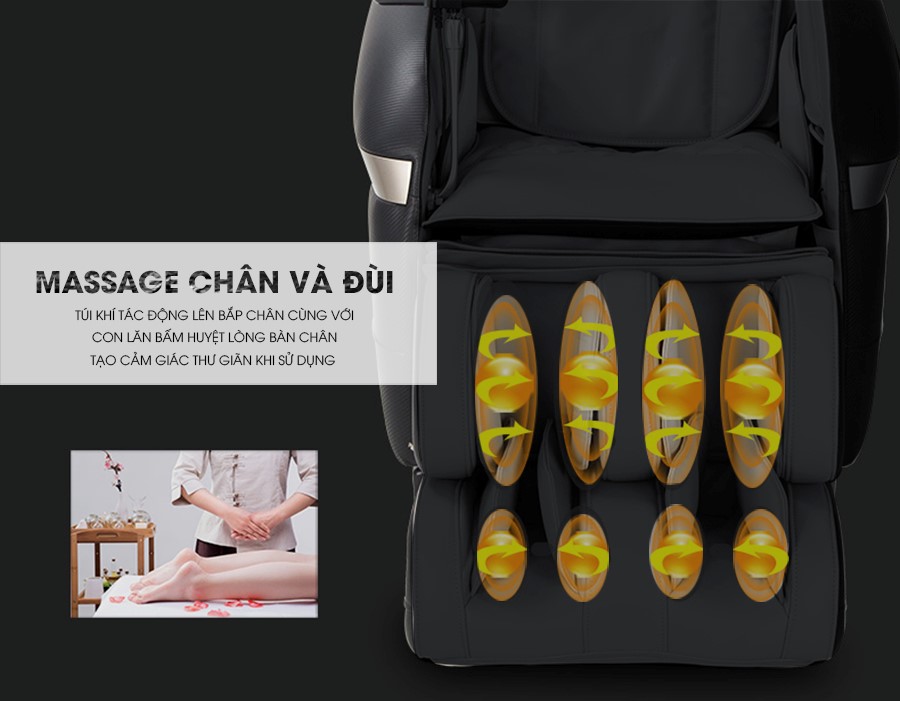 Massage chân và đùi ghế massage OKINAWA JS 600