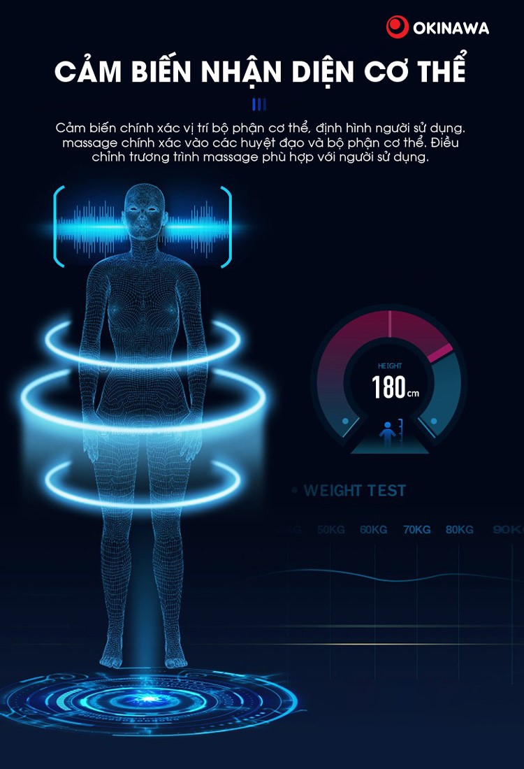 Ghế massage S-801 cảm biến nhận diện cơ thể