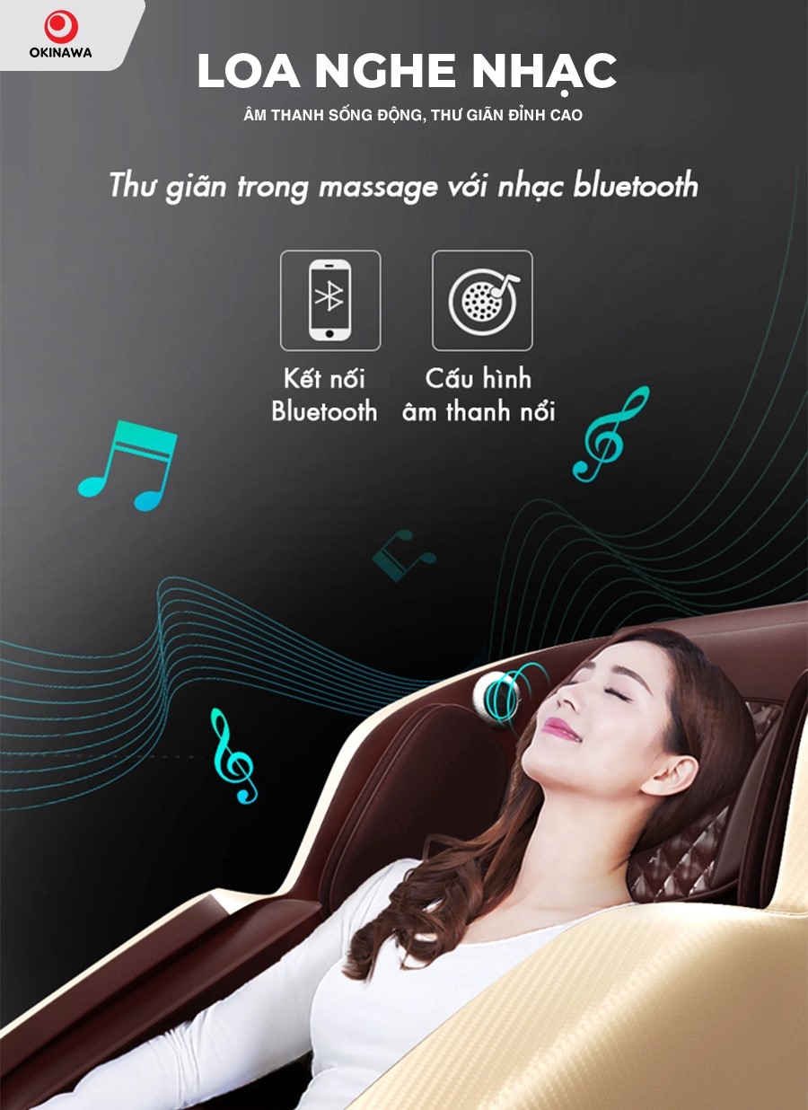 Loa nghe nhạc bluetooth ghế massage OKINAWA OS - 202