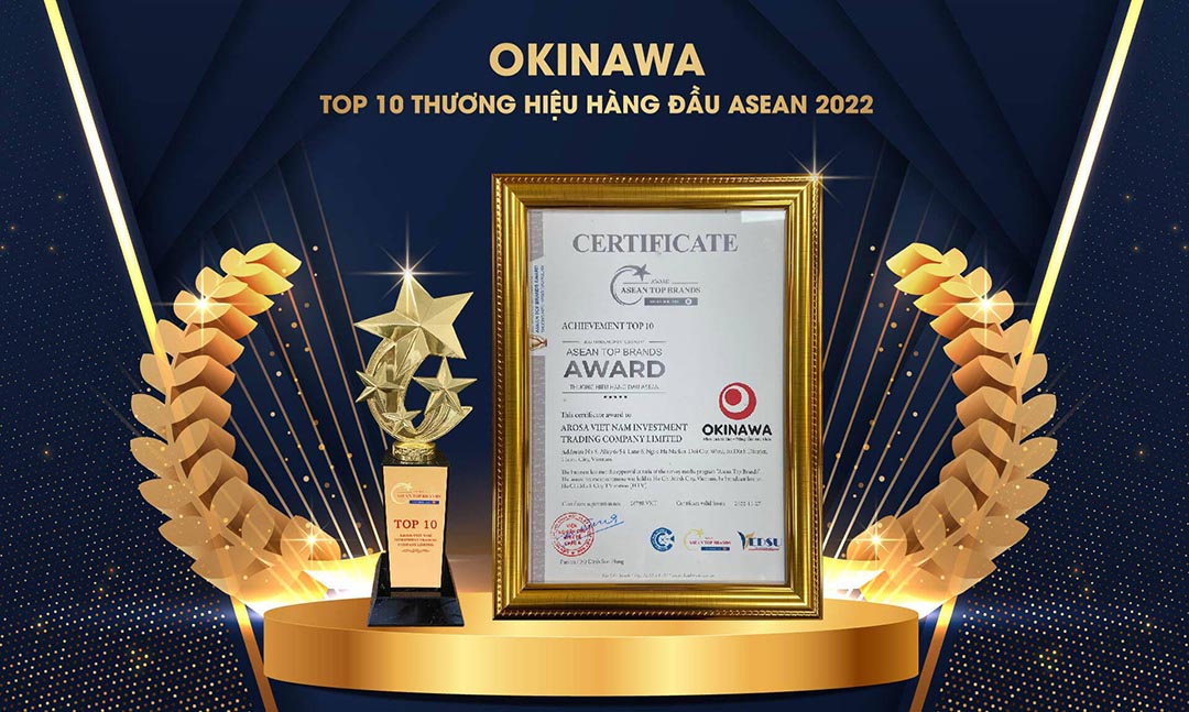 Ghế massage OKINAWA vinh dự nhận gải thưởng Top 10 thương hiệu hàng đầu ASEAN